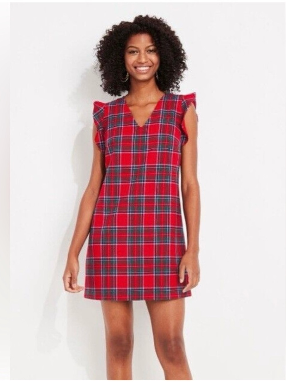 Vineyard Vines Nantucket Tartan Flutter Sleeve Shift Dress - Picture 1 of 7